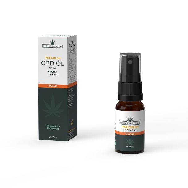 Hanfbazar Premium CBD Öl 10% Orange, 1000mg cbd , 10 ml Spray